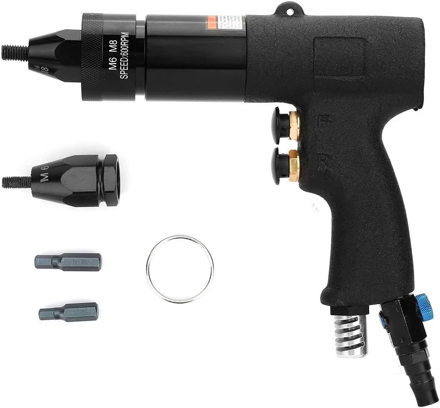 Jectse 1/4 Pneumatic Rivet Tool,90Psi Pneumatic Riveting Gun Pull Nut Automatic Air Riveter Nut Gun Tool, Rivet Setting Riveter (M6/M8 KP-739A) image number 3