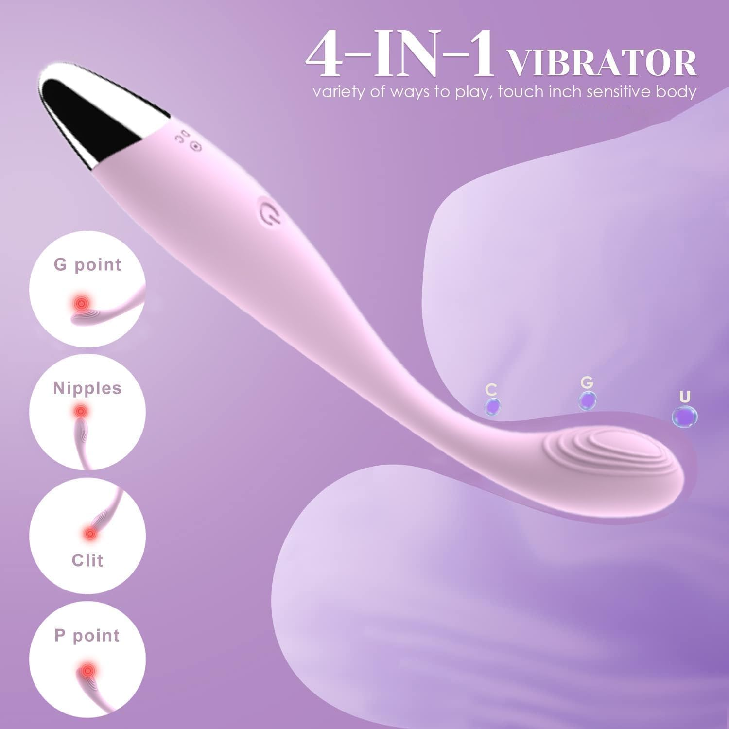 Female Masturbator G-Spot Vibrator and Clitoral Stimulator - 10 Modes Finger Design, Waterproof, Good for Nipple and Anal Play - Rechargeable Adult Sex Toy for Women and Couples - Sex Toy image number 5