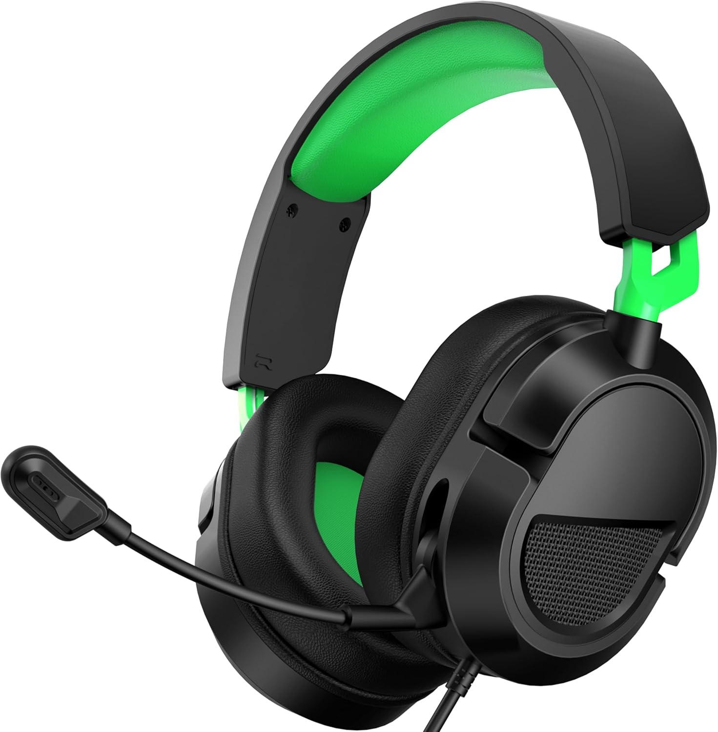Syndesmos Gaming Headset for PS5, PS4, PC, Xbox, Nintendo Switch, Headset with Microphone, Stereo Surround Sound Gaming Headphones with Cable, Noise Cancelling, 3.5 Mm Over-Ear Headphones Black+Green