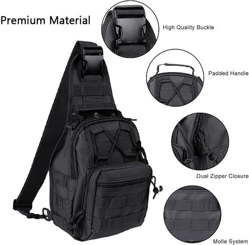 Outdoor Tactical Bag Backpack-Concealed Carry Tactical Shoulder Sling Bag,Tactical Shoulder Bag for Men,Small Tactical Bag for Range,Travel,Hiking,Run image number 6
