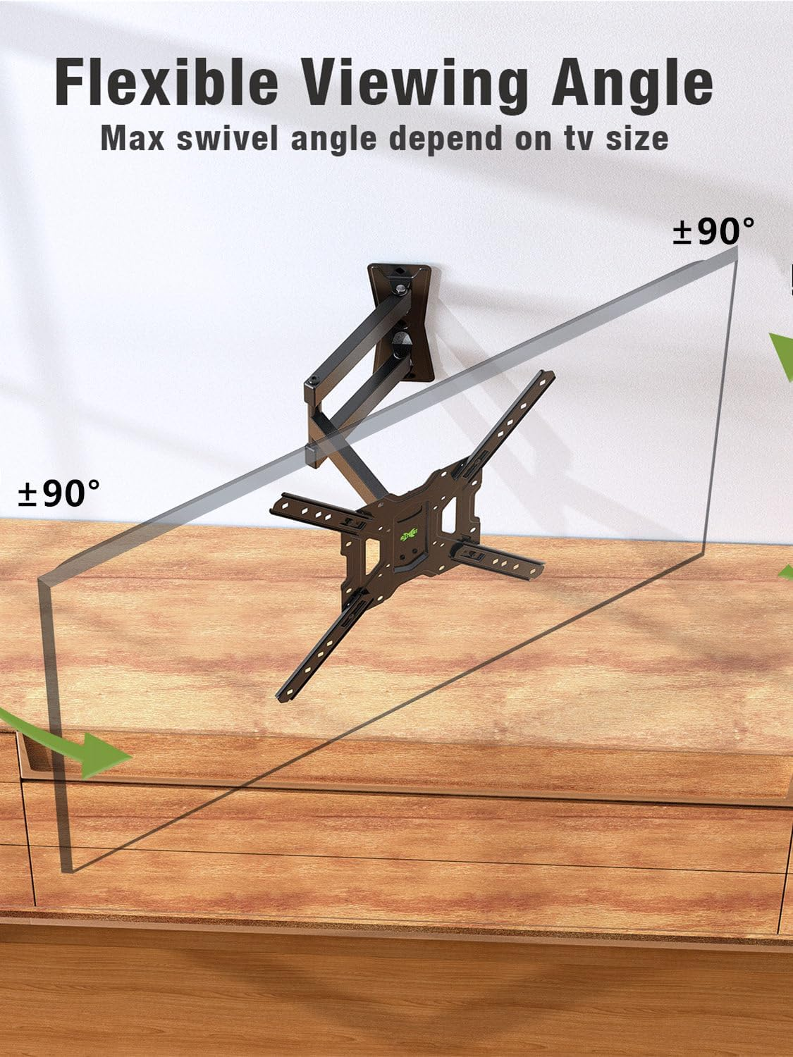 USX MOUNT Full Motion TV Wall Mount for 26-60 Inch Tvs up to 77 Lbs, Articulating TV Mount with Perfect Center Design, Single Stud TV Wall Bracket, Max VESA 400X400Mm, XMM006 image number 1