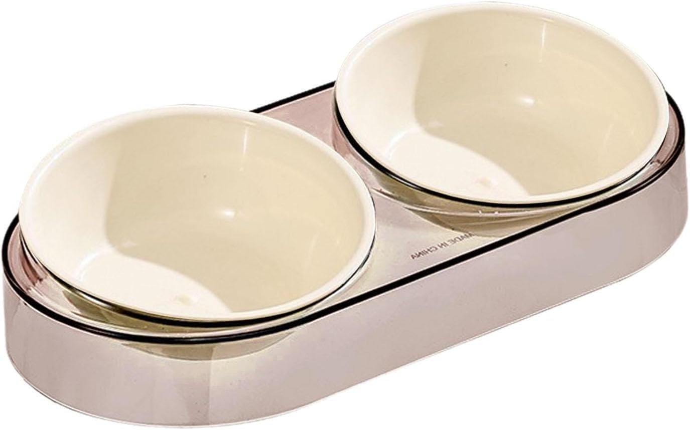 THJOPOKEEL Elevated Dog Cat Bowls, Food Feeder Stand, Double Dog Feeding Bowl Set, Dog Food Bowls for Small Dogs Cats Pets Puppy, Dishwasher Safe