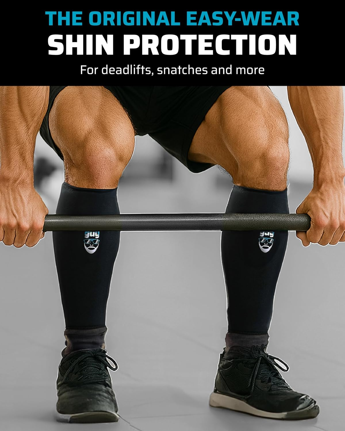 THEFITGUY Weightlifting Shin Guards, Easywear - No Need to Take off Shoes, Wear over Skin, Socks, Training Pants and Tights, Ultimate Shin Protection (Pair) image number 3
