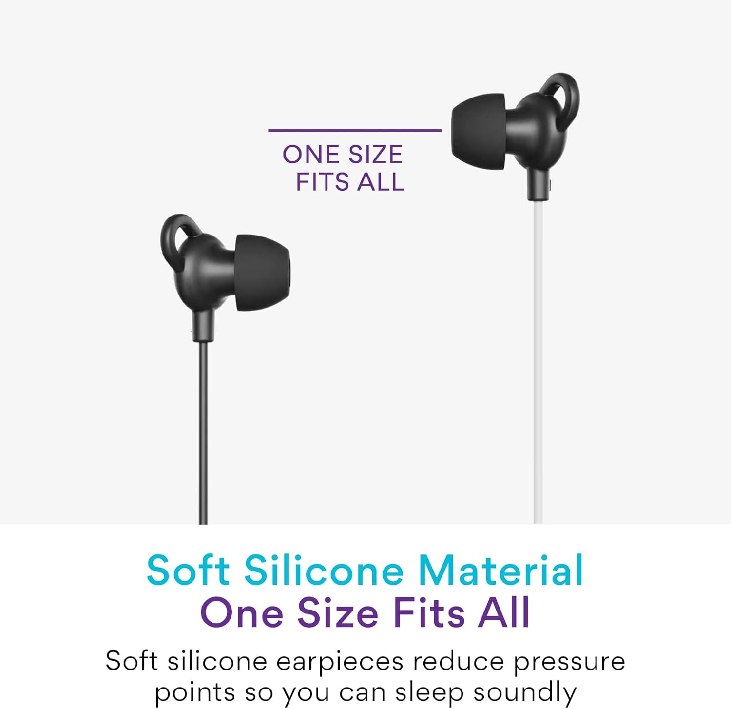 MEE Audio Sleeptones USB-C Wired Sleep Earbuds for Side Sleepers with Lightweight Low-Profile Silicone Earpieces, Noise Reduction Sleeping Headphones with Built-In Mic & Volume Controls (USB Type C) image number 5