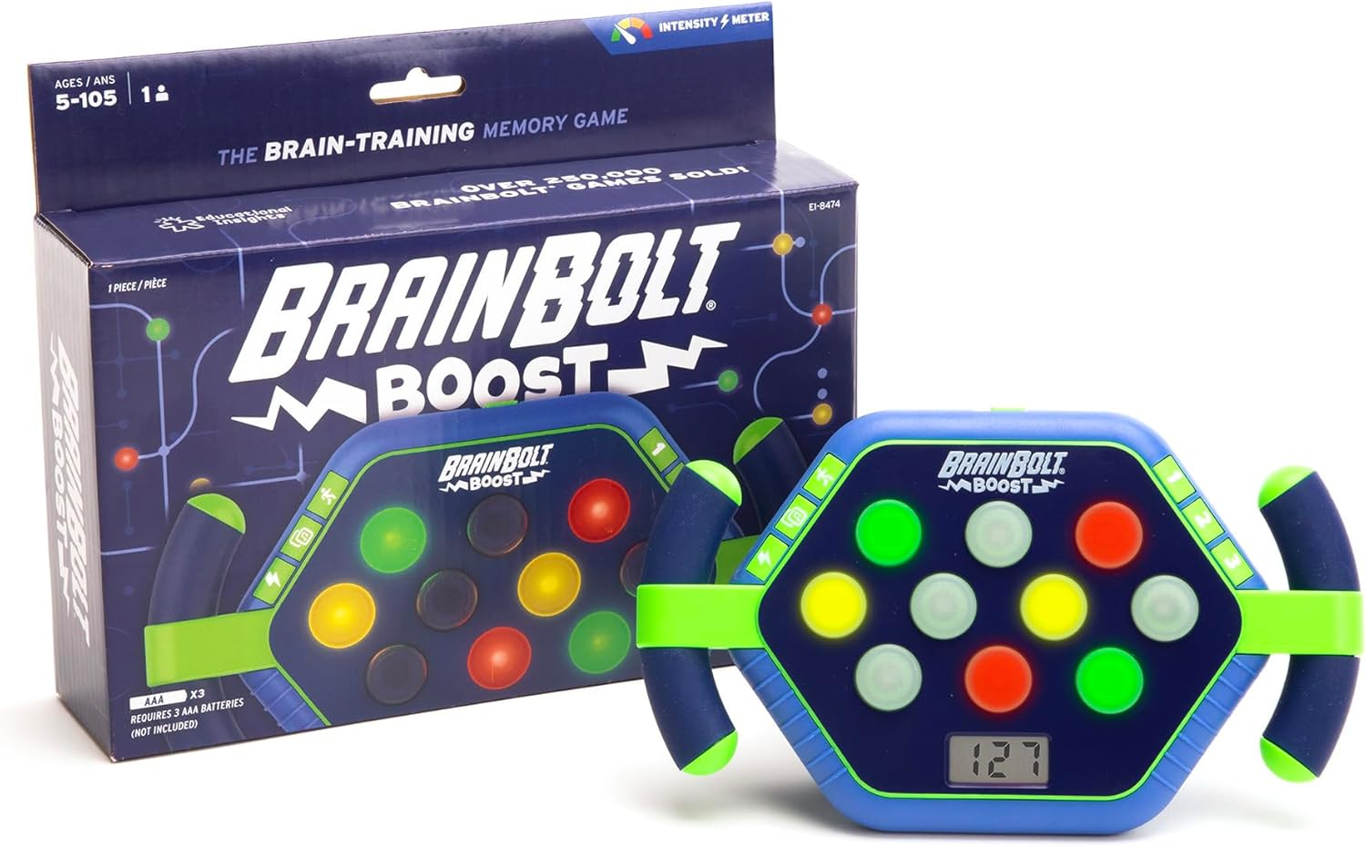Learning Resources Brainbolt Boost Electronic Memory Game for Children Aged 5+ 3 Game Modes, for 1 Player, Travel Games for Kids image number 1