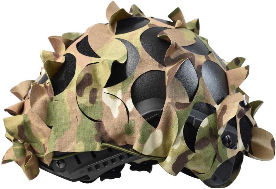 Breathable Mesh Camo Tactical Helmet Covertactical Gear Fast Helmet Cover in Size M/L - Net Woodland image number 2