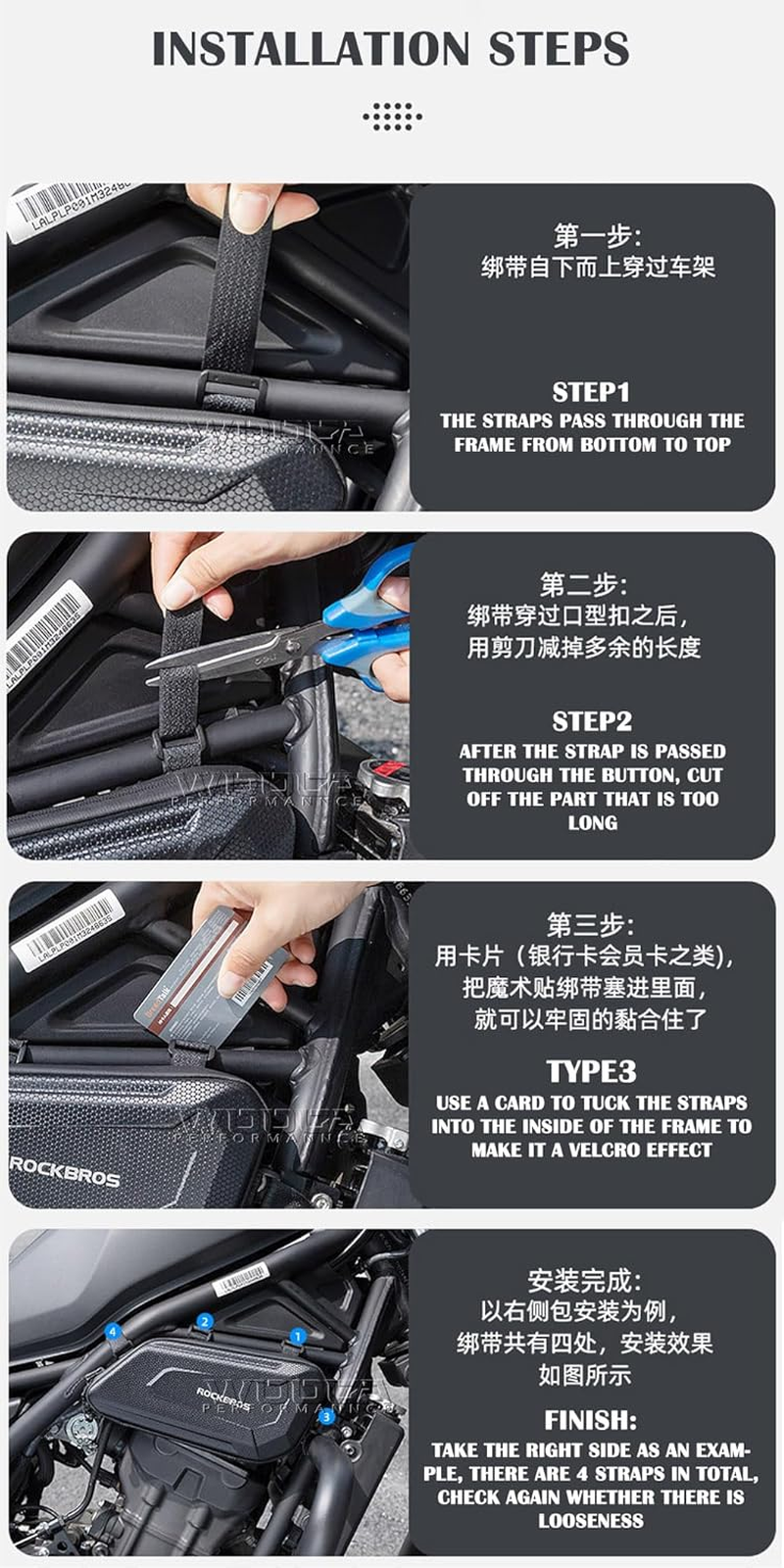 WOOGA Motorcycle Side Bag Waterproof,Tool Bag,Large Capacity,3.5 Gal (1.5 L),Hard Shell Carbon Look Water Stopping Zipper Fit for Ho&Nda Rebel CMX 250 CMX 300 CMX500 CMX 1100 (1 Pair Bag) image number 5