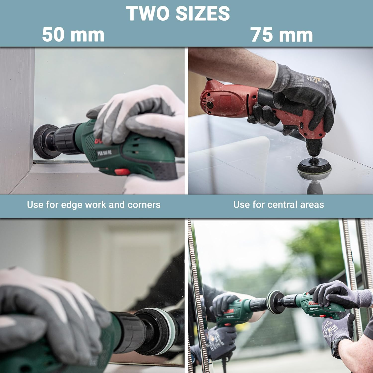 Glass Polish 28004 DIY Glass Scratch Removal Kit Deluxe for All Glass Surfaces - &Oslash; 50Mm & 75Mm with Drill Attachment image number 5