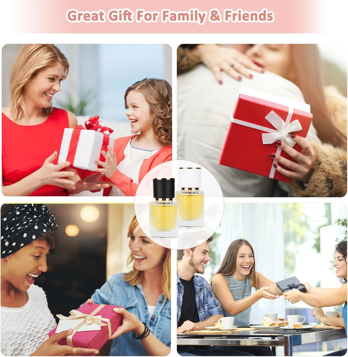 XUSSMM Pack of 2 Refillable Perfume Atomisers, 30 Ml round Perfume Bottle, Perfume Atomiser for on the Go, Portable Spray Bottle with Practical Accessories for Perfume, Travel, Cosmetics (30 Ml) image number 6