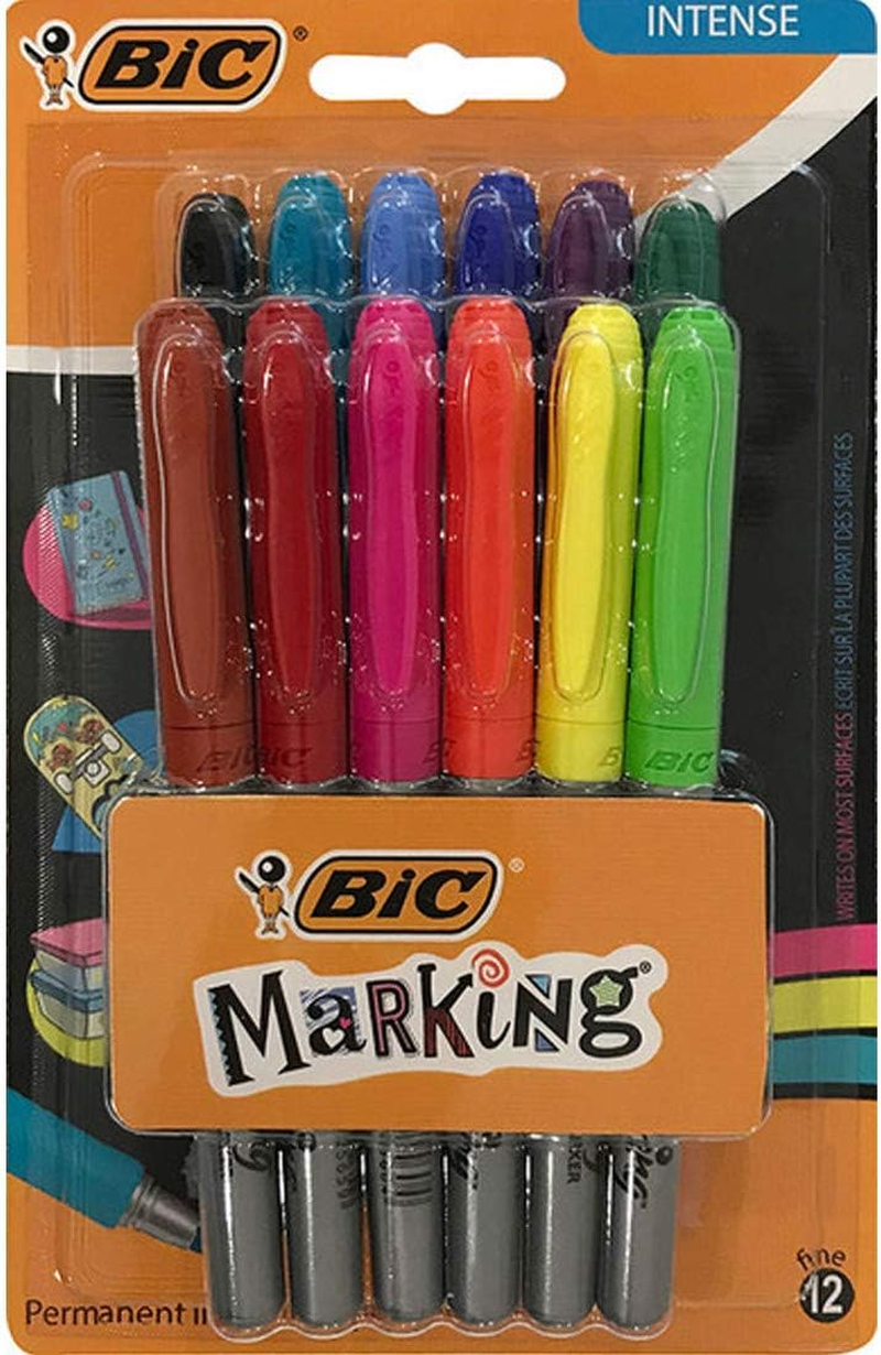 BIC Metallic Permanent Markers - Pack of 5 - Variety of Metallic Colours - for Dark and Light Surfaces - Low Odour image number 5