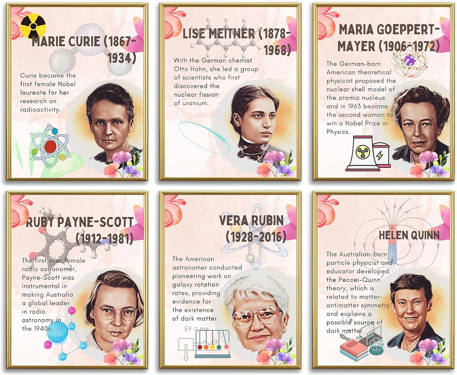 Famous Scientists Motivational Wall Art for Classroom Must Have Decor,Celebrity Inspirational Posters & Prints for School Office Classroom Bulletin Board Playroom Decor image number 1