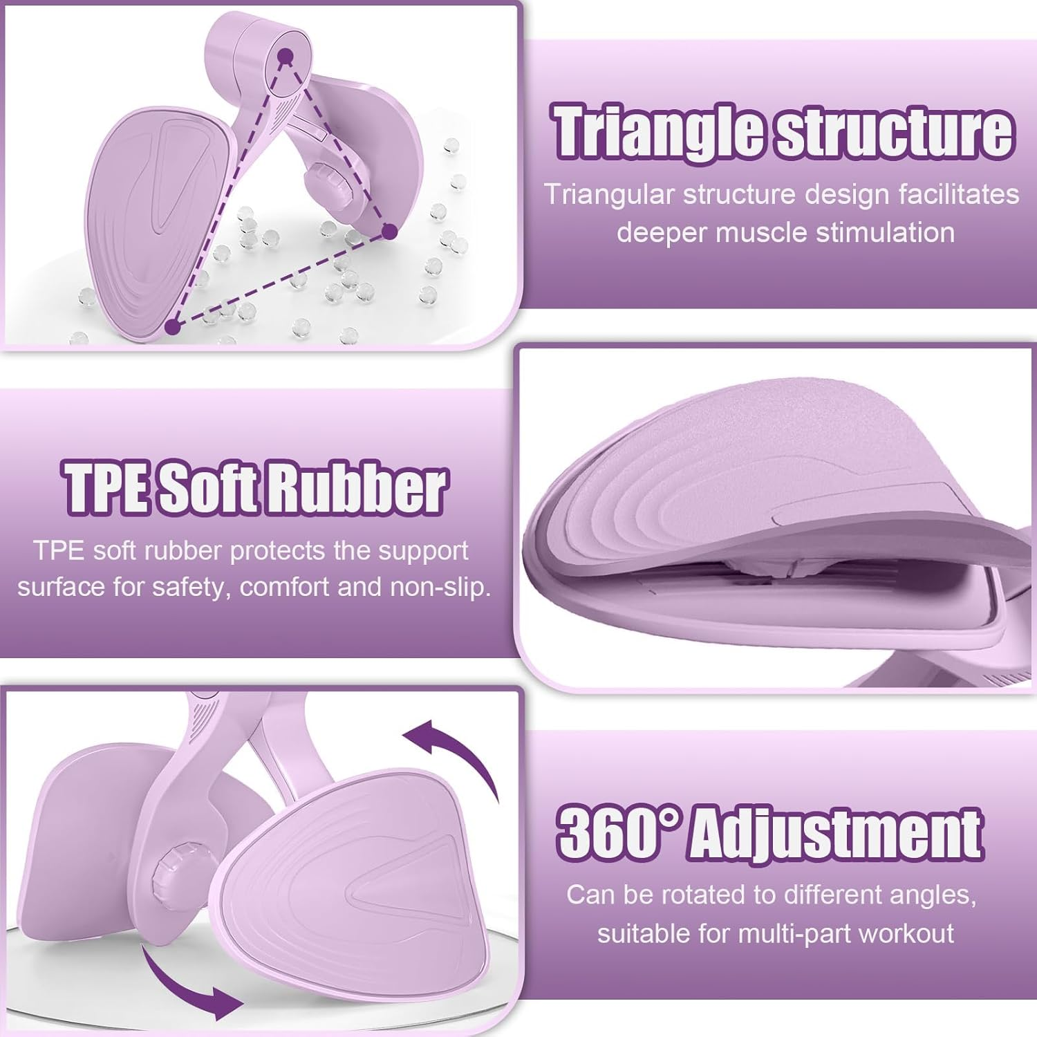 Thigh Exerciser for Women, Thigh Master Exercise Equipment for Home,Pelvic Floor Trainerfor Home, Gym, Postpartum Rehabilitation (Purple)