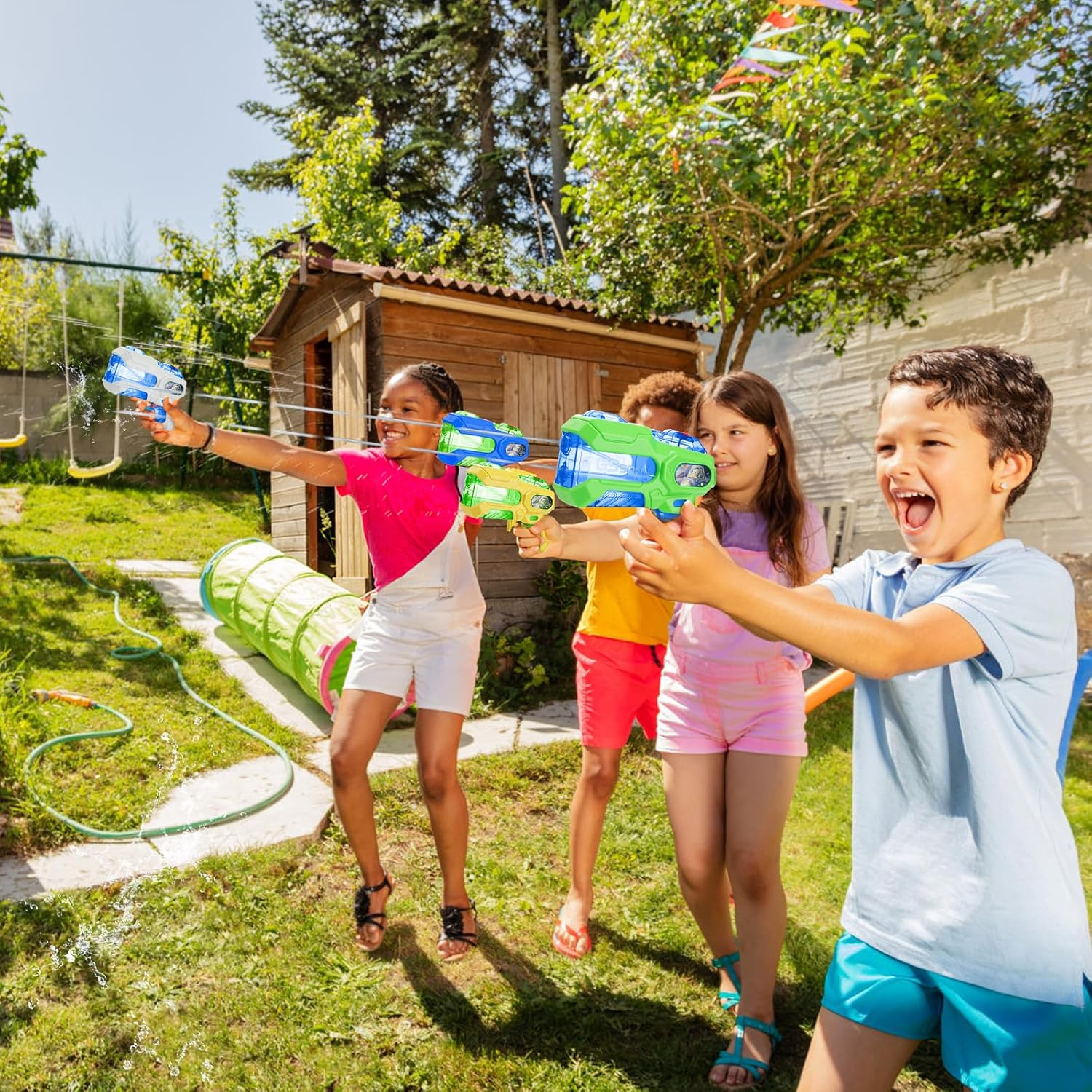 4-Pack Water Guns for Kids, 300Ml Water Pistol Squirt Guns for Boys Girls, Water Blaster Toys for Toddlers, Summer Toys for Outdoor Indoor Swimming Pool Beach Game image number 6