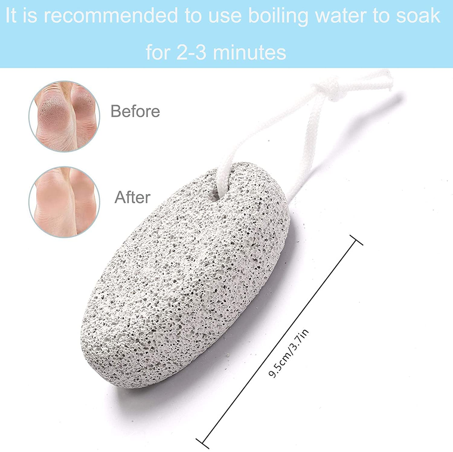 Borogo Natural Pumice Stone for Feet, 5-Pack Lava Pedicure Tools Hard Skin Callus Remover for Feet and Hands - Natural Foot File Exfoliation to Remove Dead Skin, Heels, Elbows, Hands image number 3