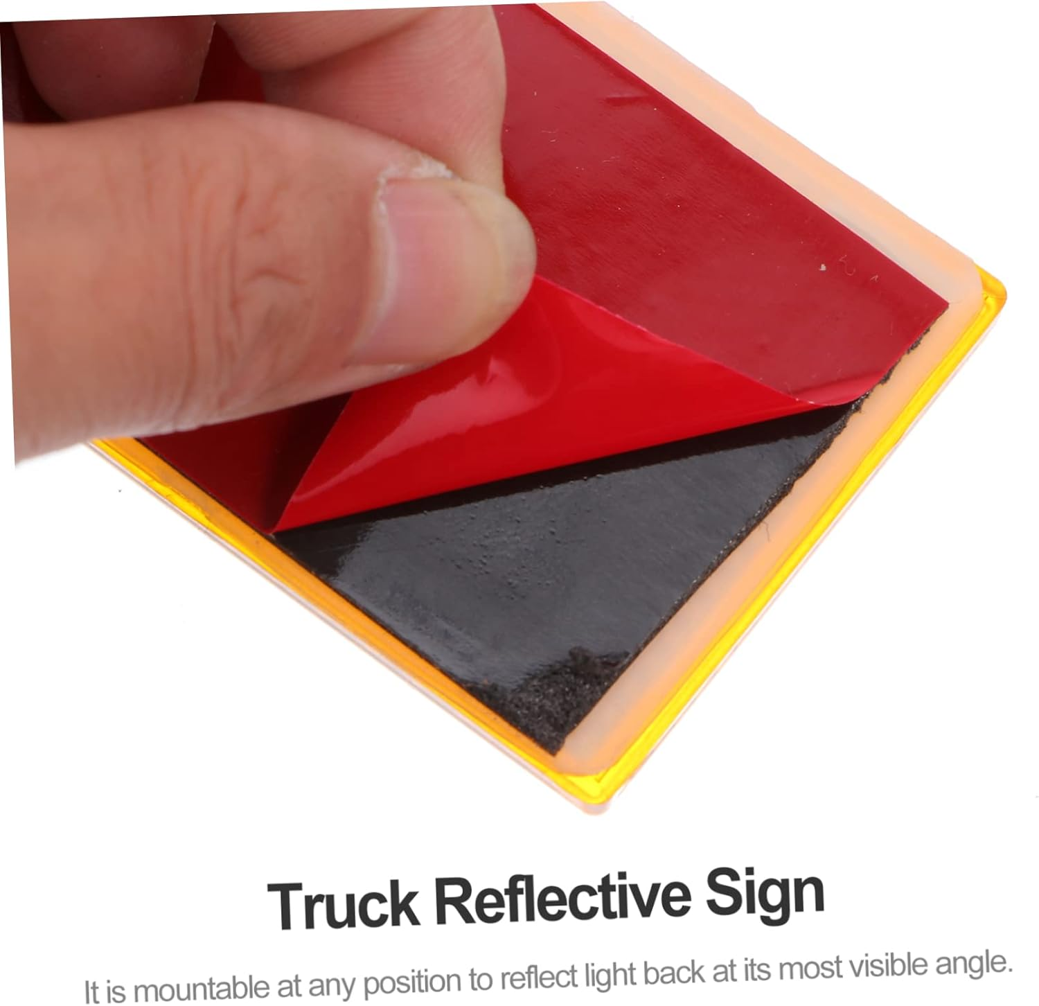 GANAZONO 8Pcs Truck Rear Reflective Sign Warning Tape Set Adhesive Backing Orange Hole Reflectors for Vehicle Safety Nighttime Visibility Car Supplies