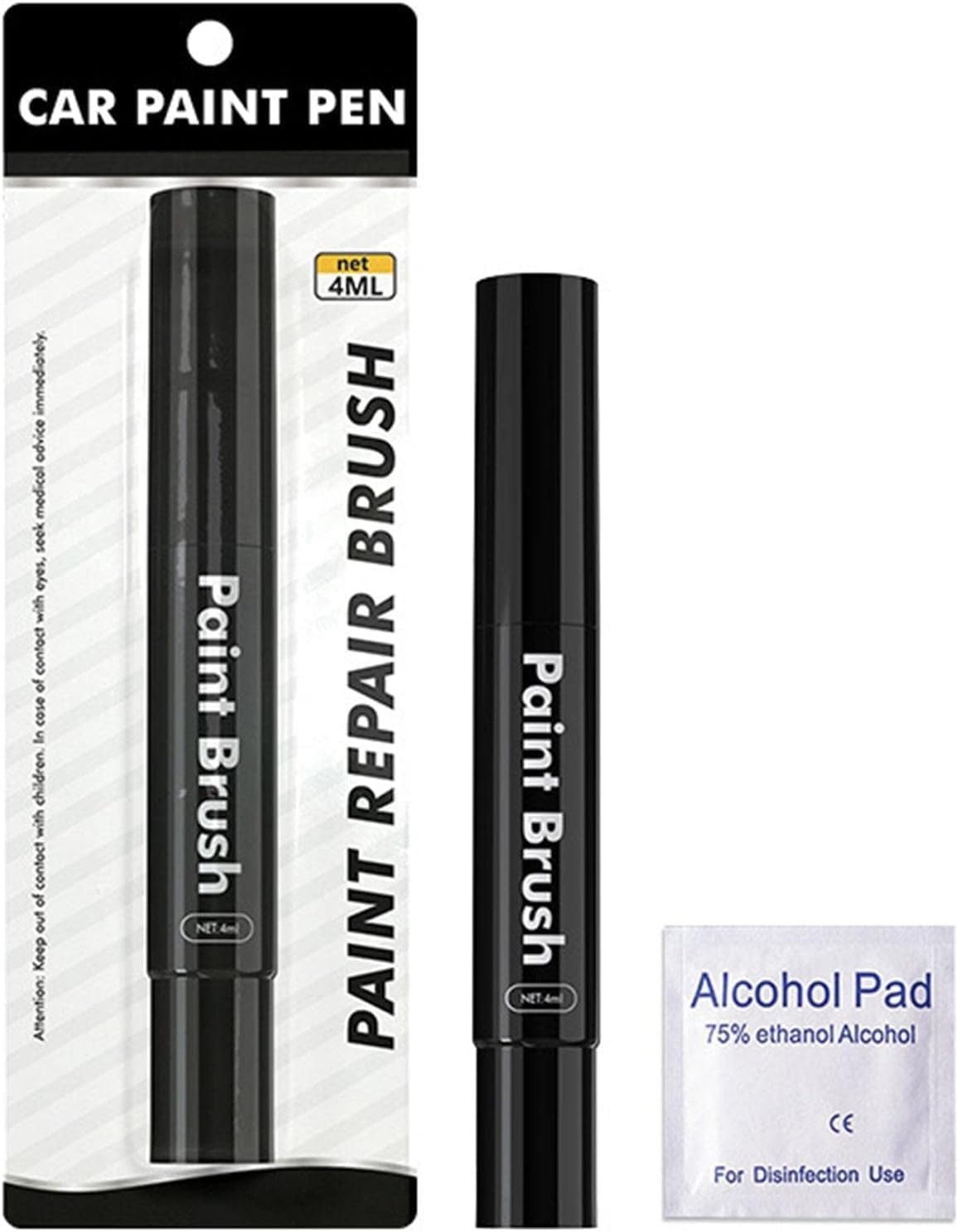 2PCS Car Touch up Pen Paint Scratch Repair with Polish Pen Wheel Fill Paint Pen Black/White/Multi-Color Optional for Various Cars Paint and Rim Repair