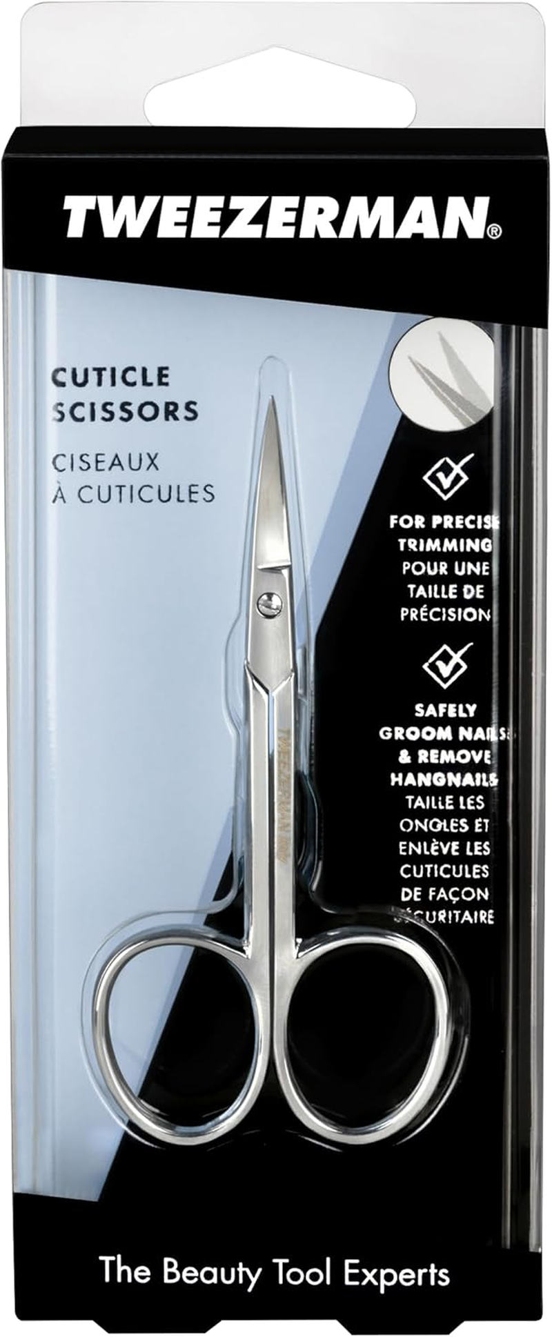 Tweezerman Long Lasting Sharp Cuticle Scissors, Nickle Plated