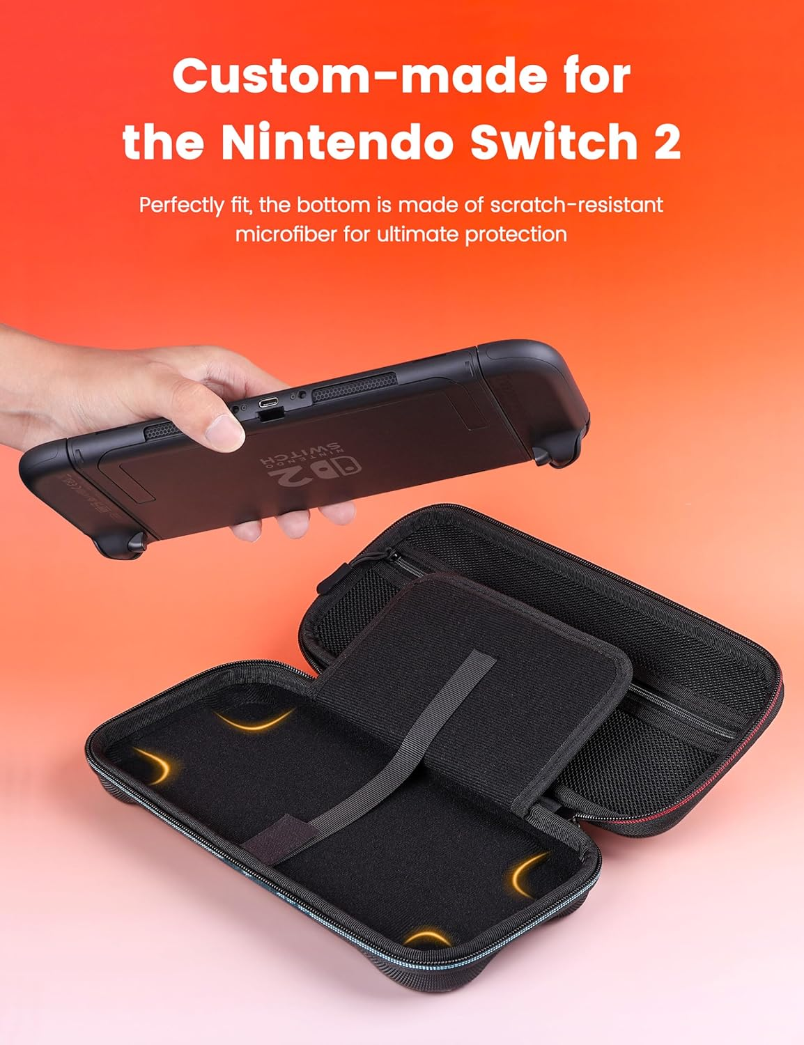 MOGOOD Switch Carry Case, Switch Travel Case, Switch Bag Suitable for Switch Console, Game Slot, Zip Pocket, Switch Accessories, Black image number 2