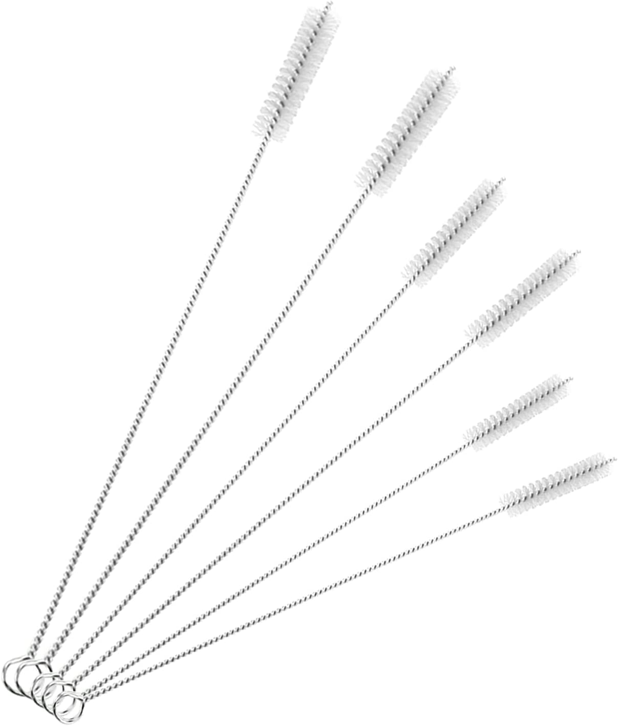 TORMEN 6Pcs Straw Cleaner Brush, Bendable Brush Nylon Bristles Stainless Steel Handle Be Used to Clean Pipe, Narrow Tube, Coffee Pot, and Other Hard to Access Corners(Length: 240" 200" 175"