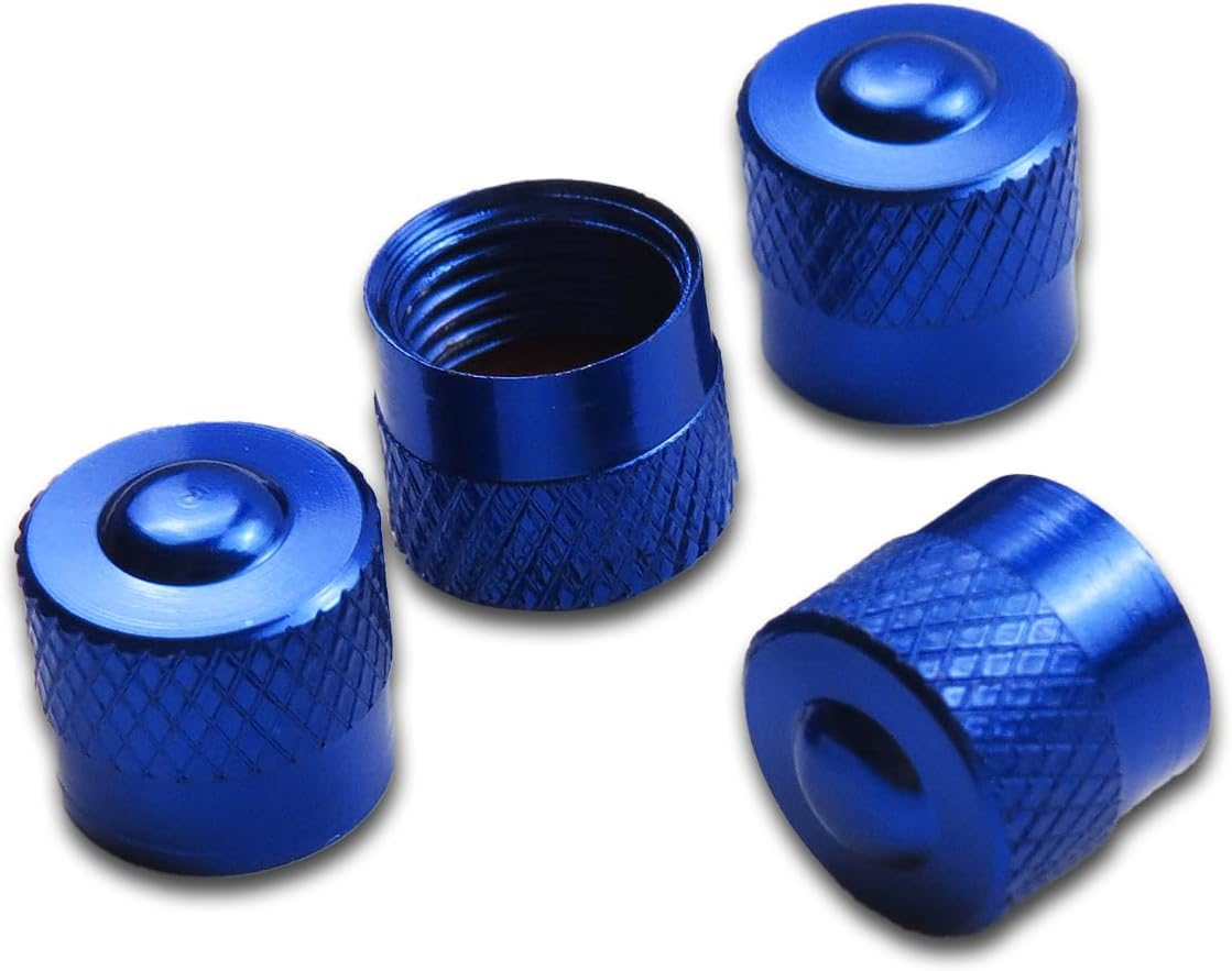 Pitlane Performance&reg; Aluminium Valve Caps, Pack of 4, Valve Covers, Aluminium Car Tyres, Schrader Valve, Valve Cover, Tyre Valve Caps for Car, SUV, Motorcycle, Bicycle (Black, Racing)