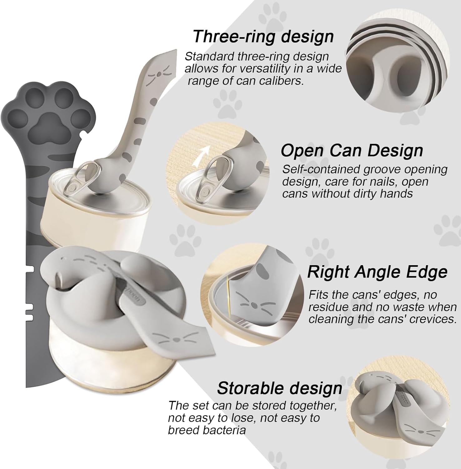 KUBDPQOR Pet Food Can Lid Set, Versatile Cat Food Lid and Cat Spoon/Can Opener for Cat Food Cans, for Dogs and Cat Food, Fits Almost All Food Cans image number 2