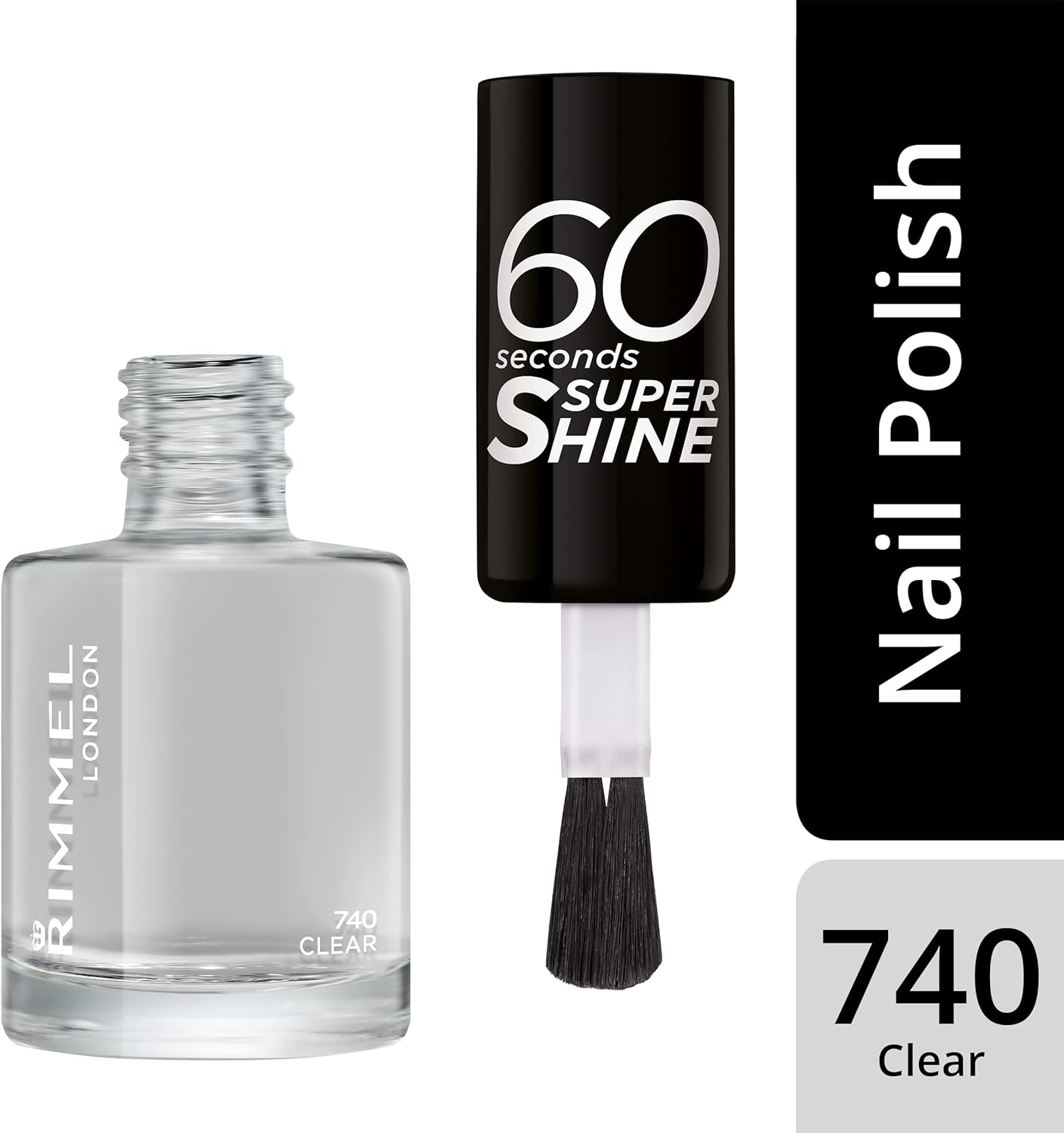 Rimmel London 60 Seconds Super Shine Nail Polish, #740 Clear 8Ml image number 1