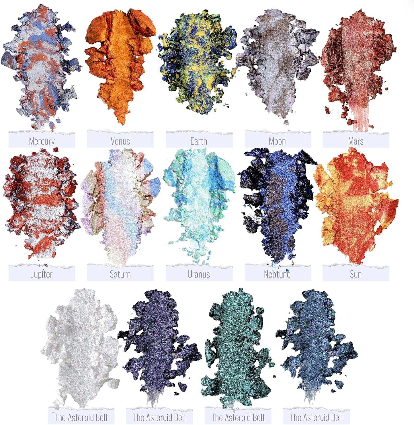 JINYAWA Galactic Assemble Eyeshadow Palette 14 Colors Glitter Shimmer Metallic Eye Shadow Pallet Brown Blue Galaxy Eye Makeup Palettes Create Space-Like Eyes Make up Vegan & Talc Free image number 6