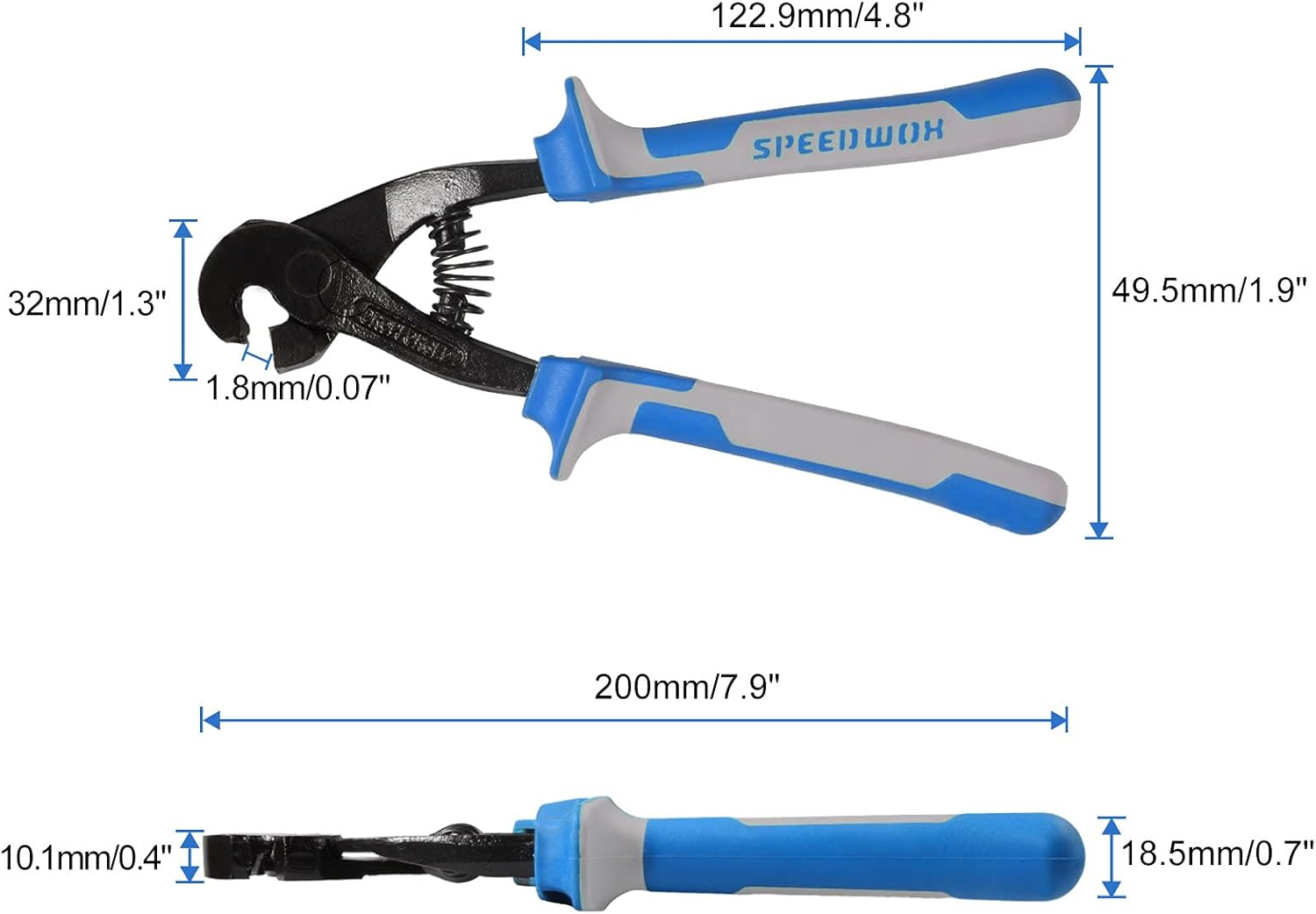 SPEEDWOX Parrot Tile Nibbler, 8" Tiles Cutter and Nippers with TPR Hangles, for Porcelain Mosaic Ceramic Mirror Tile Snipper Score Tile Working image number 6