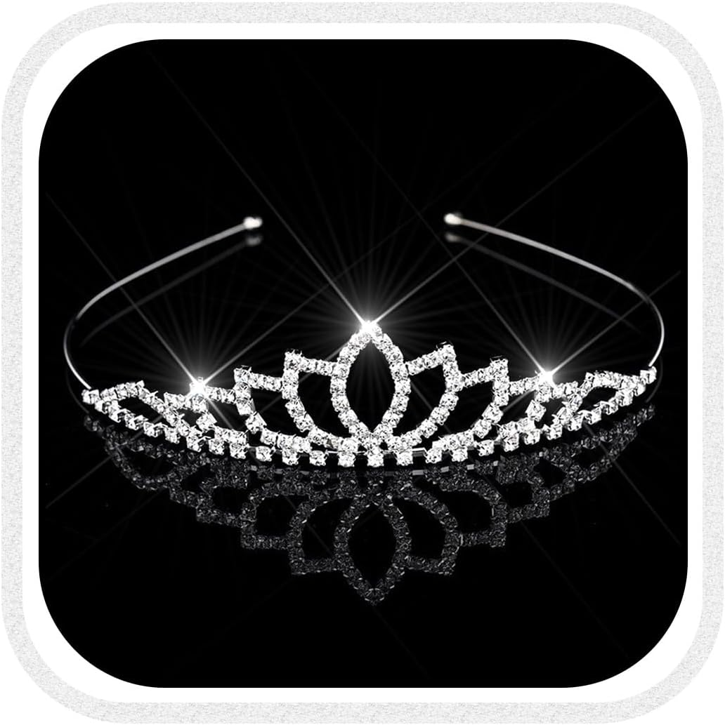 Kilshye Silver Girls Crowns Princess Tiaras Rhinestone Wedding Tiara Birthday Prom Crown Hair Accessories for Girl and Women