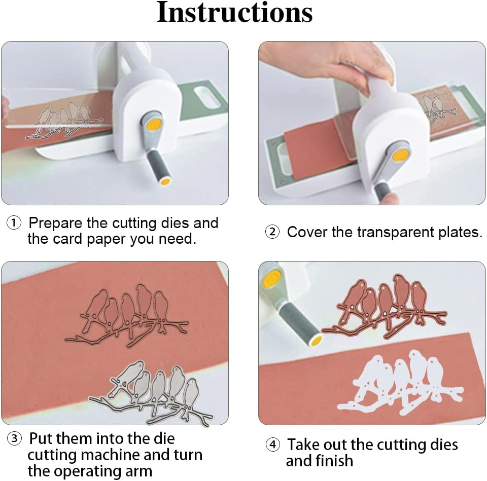 2 PCS Die Cuts for Card Making, AFUNTA Bird Tree Metal Die Cuts Bird Cutting Dies Supplies Embossing Stencils for DIY Scrapbook Album Decorative, Christmas Scrapbook Card Making