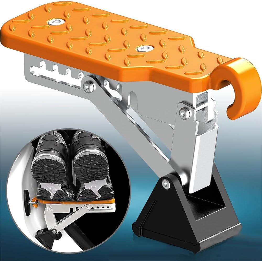 HHWRT Car Door Step, Universal Fit Car Door Steps, Adjustable Stand Pedal for Door Latch, Foldable Cars Door Step Stand Pedal, Foldable Roof Rack Door Step up on Doors Latch, Adjustable Car Step Hook image number 4