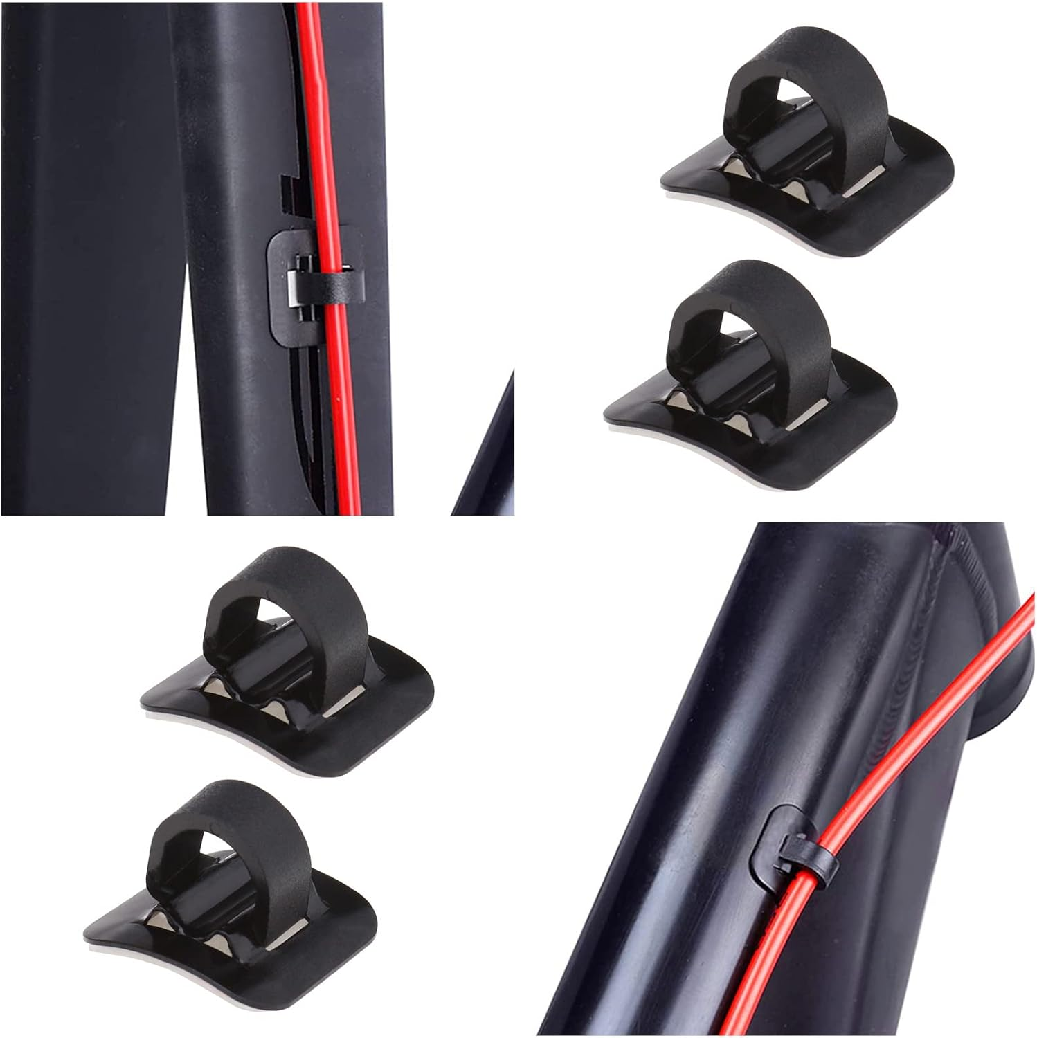 SING F LTD 6Pcs Bike C Clips Housing Hose Guide Clamps MTB Bicycle Bike C-Clips Buckle Brake Cable Line Guide Tubing Fixed Clamp Aluminum Alloy Bicycle Cable Clip image number 6