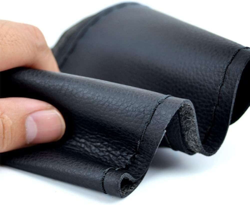 AUTOXBERT 38Cm/15 Inch Hand Sewing Steering Wheel Cover Breathable Anti-Slip Leather Steering Wheel Cover for Nissan Qashqai Toyota Camry RAV4 VW Golf - Grey image number 6