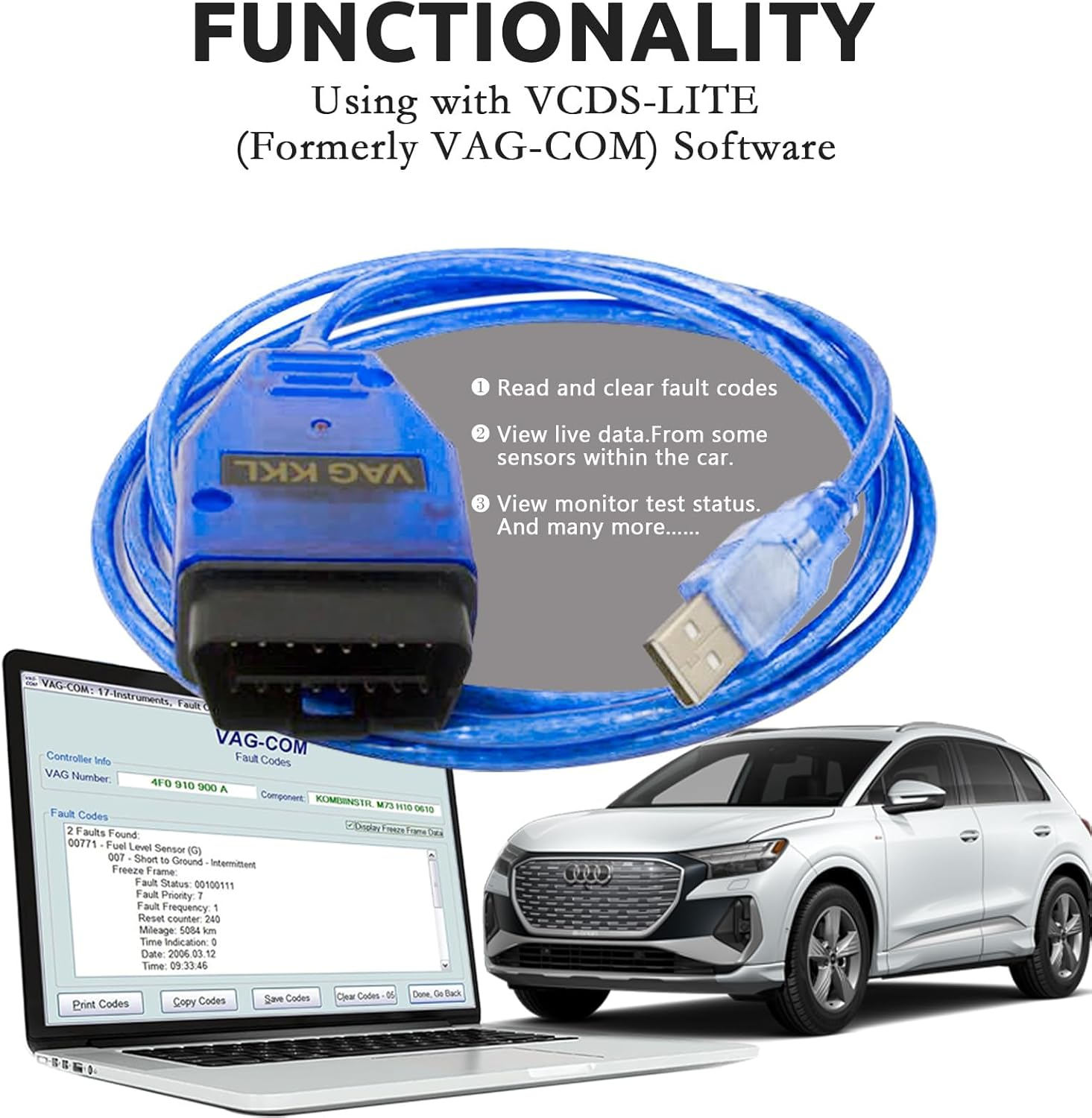 MAEZOE OBD2 KKL 409.1 VAG-COM USB Cable FTDI FT232RL Chip, Auto Scanner Tool for Skoda, VW and Seat image number 3