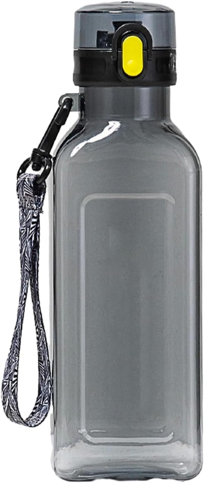 Leisure Trendy Plastic Water Bottle Outdoor Sports Student Rope Carrying Portable Large Capacity Simple Water Cup-Dark Gray image number 5