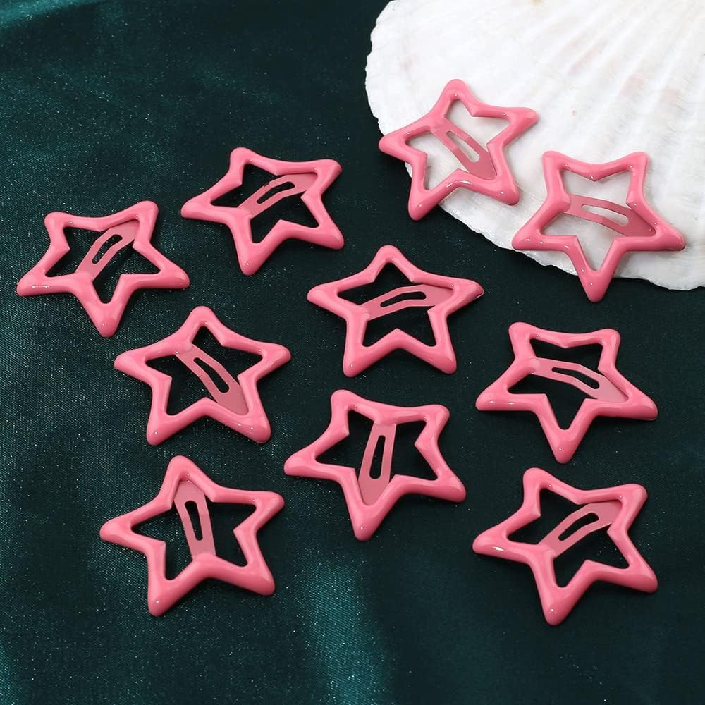 Pack of 10 Pink Star Hair Clips Women'S Hair Clips Small Stars Hair Clips Pink Star Hair Clip Hair Accessories Girls Hair Accessories Women Hair Clip image number 4