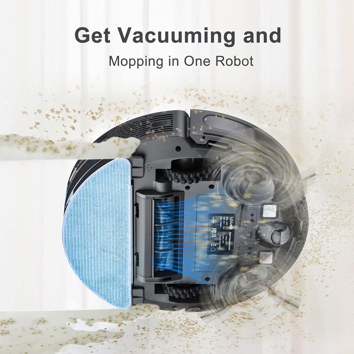 Lubluelu SL60D Robot Vacuum Water Tank, 2 in 1 Intelligent Electric Control Water Tank with Mop, 200ML Dust Box, 250ML Water Tank image number 2