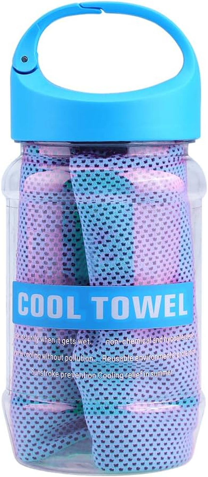 Cyrank Cooling Towel, Cooling Towels for Neck and Face, Ice Towels for Sports Soft Breathable Microfiber Cool Towel for Fitness, Camping, Running, Workout(Blue)