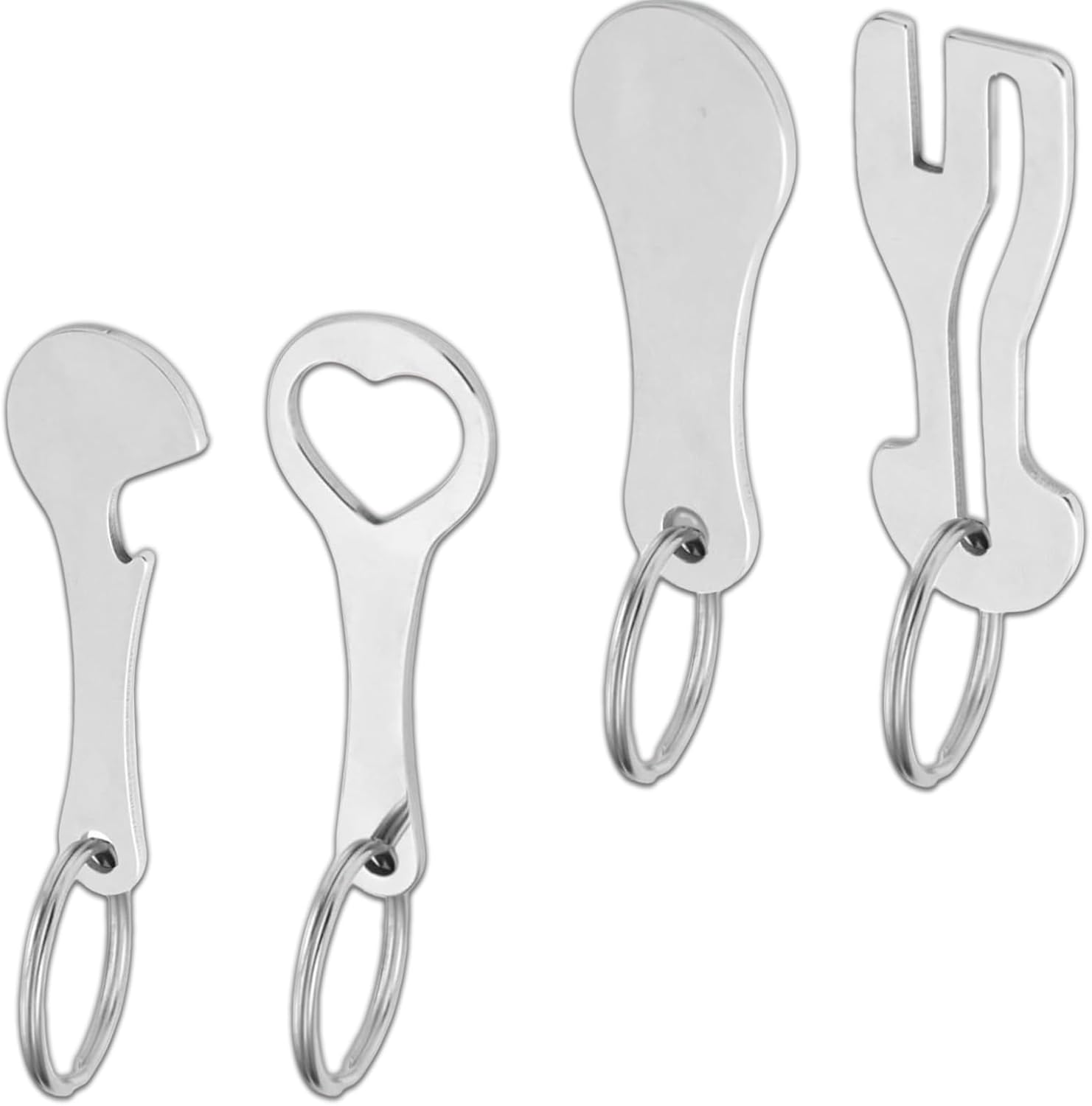 4 Pcs Trolley Key, Shopping Trolley Token Remover with Key Ring, Portable Tool for Unlocking Carts and Opening Bottles, Ideal for Supermarket Shopping