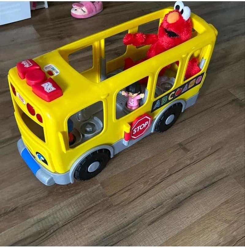 Fisher-Price Little People Toddler Learning Toy Big Yellow School Bus with Lights Sounds & Smart Stages, 4 Figures, Ages 1+ Years image number 3