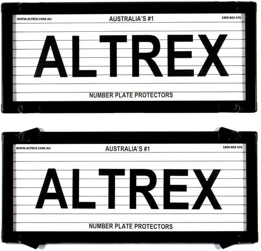 Number Plate Covers 5 Figure Standard Black Lines One Pair 5L NSW ACT SA WA NT