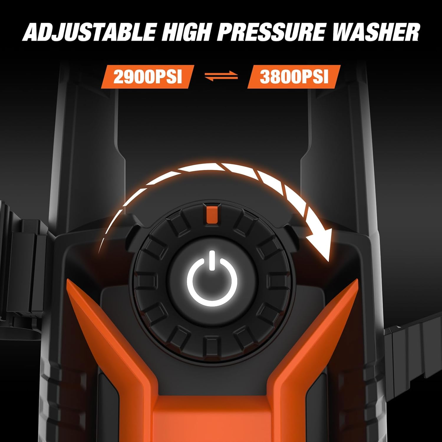 ADVWIN Pressure Washer 3800PSI, 2200W Electric High Power Washer Adjustable Pressure Max 8L/Min, with Spray Gun/8M Hose, Cleaner Machine for Cars Fences Driveways Patios Home Cleaning