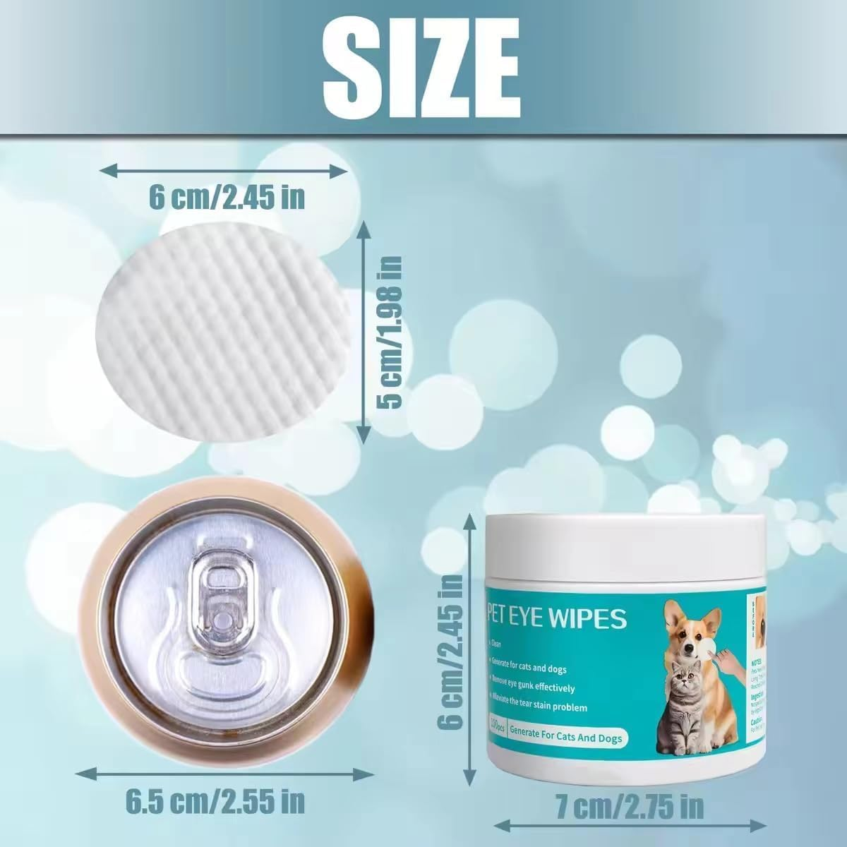 Mumoo Bear Dog Eye Wipes, 200Pcs Eye Wipes for Dogs & Cats Remove Tear Stain, Eye Debris, Mucus Secretions Discharge, Pet Gentle Care Supplies Disposable Cleaning Wipe for Eye