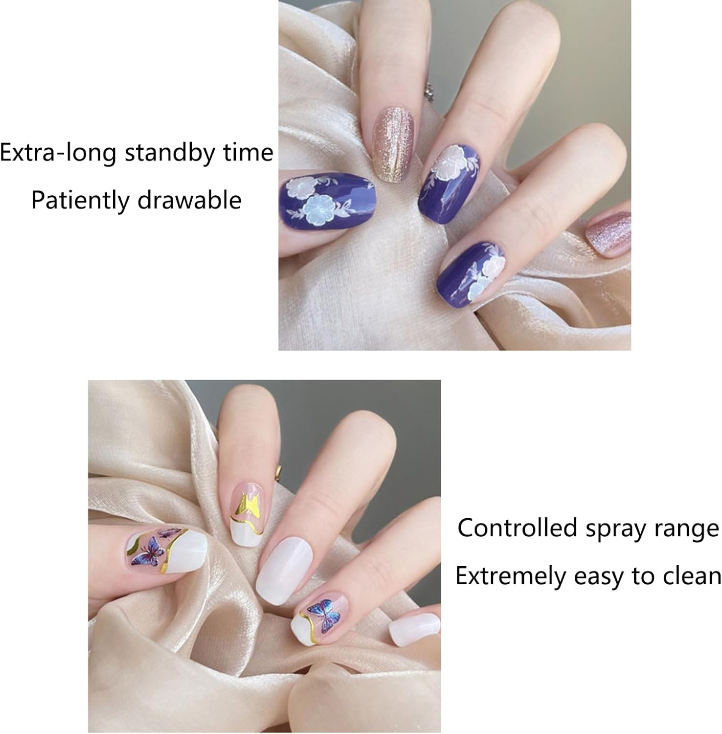 Roseflower Cordless Airbrush Kit with Compressor, Mini Portable Makeup Airbrush Set, USB Rechargeable Air Brush Kit for Nail Art, Makeup, Cake Decoration, Painting, Deep Moisturizing Face Spa#Black image number 6