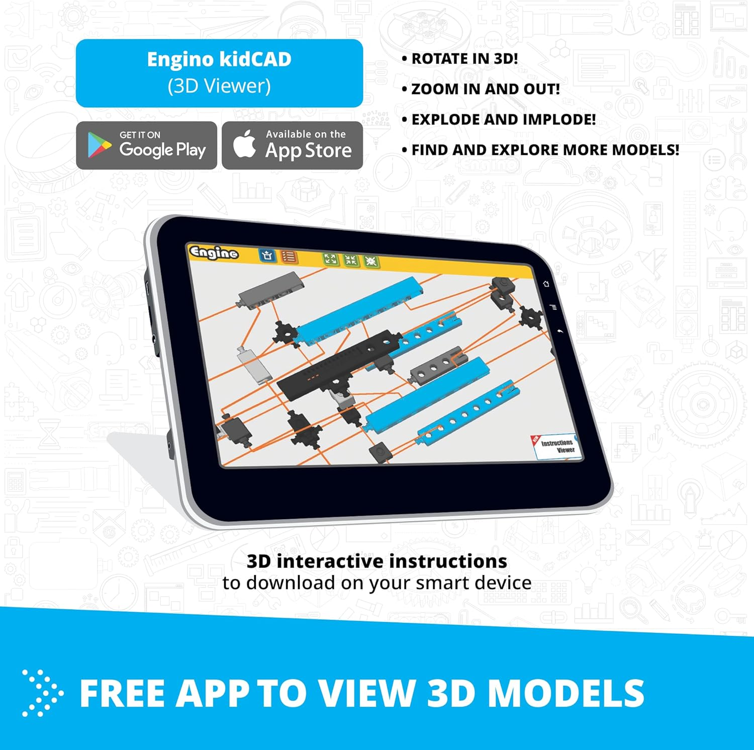 Engino Inventor Motorised Offroader Mechanics Building Block 284-Pieces Set