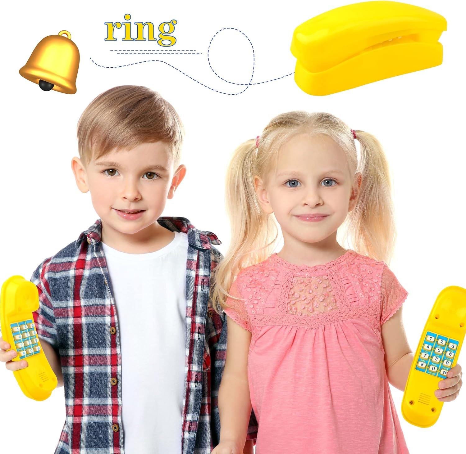 Swingset Phone Toys Playground Treehouse Phone Pretend Telephone Toy with Numeric Key for Kids Outdoor Playground Treehouse Jungle Gym Accessories (Yellow) image number 5