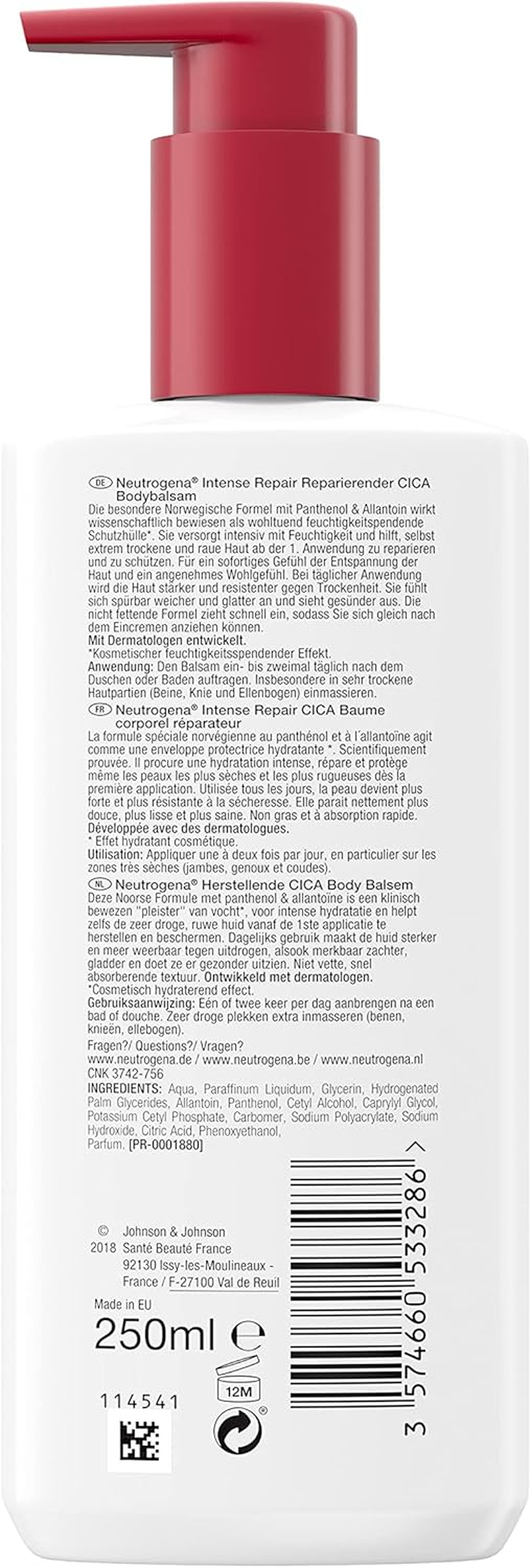 Neutrogena Intense Repair CICA Body Balm Repair Care 250 Ml image number 2