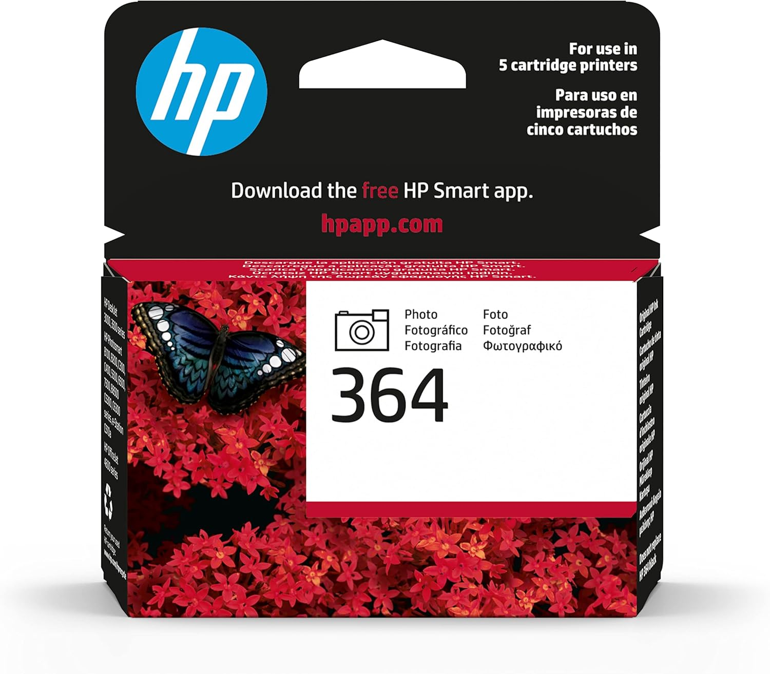 HP CB316EE 364 Original Ink Cartridge, Black, Single Pack - Standard, Photo