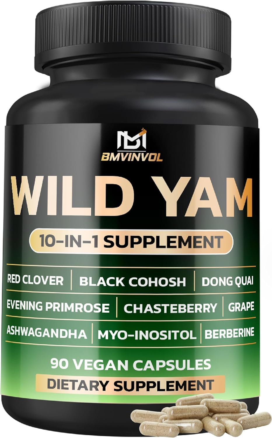 Wild Yam Supplement | Red Clover, Black Cohosh, Evening Primrose, Berberine, Myo-Inositol - Hormone Balance for Women [ 90 Capsules] image number 3