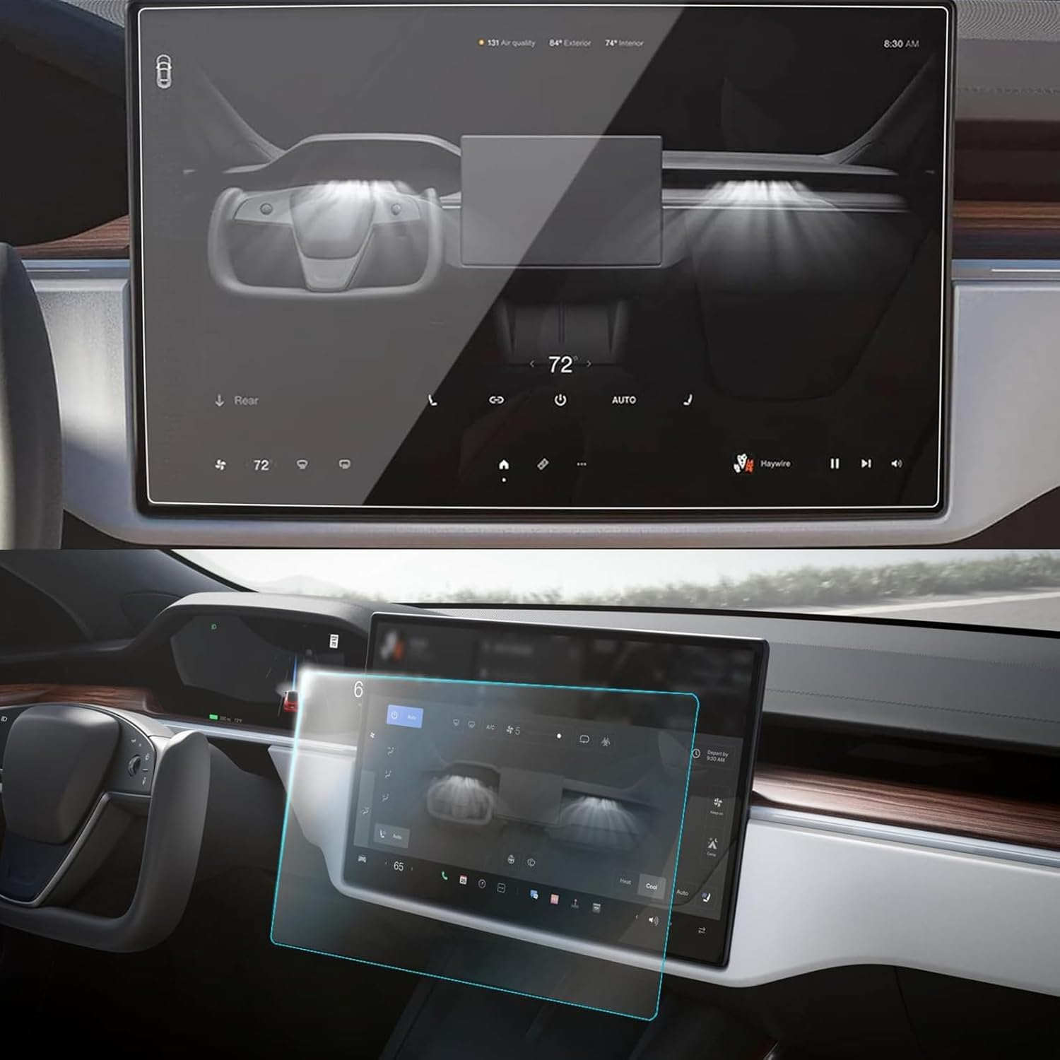 Tempered Glass Screen Protector for Tesla Model S/Model X, Ultra-Sensitive Anti-Fingerprint High-Definition Screen Protector, Center Console Screen Guard (Model S/Model X) image number 4